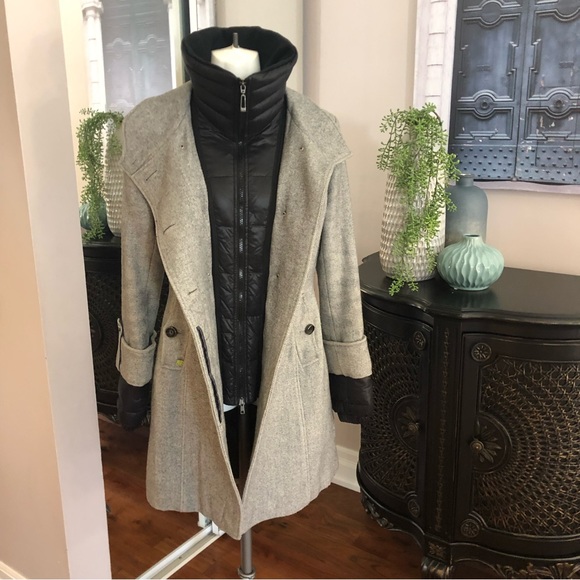 Grey herringbone coat by Soia & Kyo. Size xs with removable collar and cuffs - Picture 9 of 15